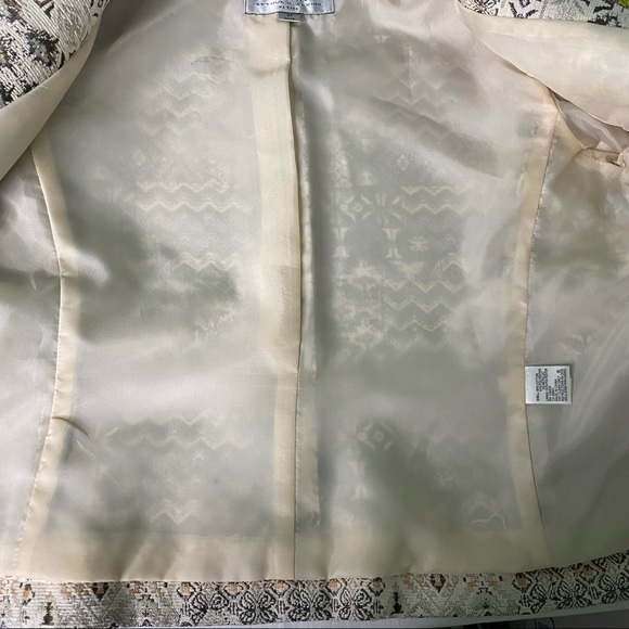 Tahari ASL Open Front Metallic Print Formal Career Jacket size 6P - Picture 5 of 12